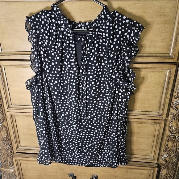 Notations Black and White Polka-dot Shirt Size XXL - Picture 3 of 5